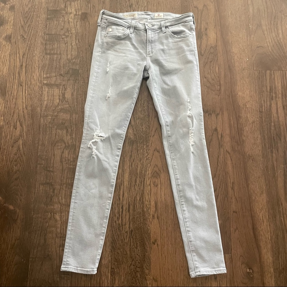 AG The Legging Ankle Super Skinny Distressed Grey